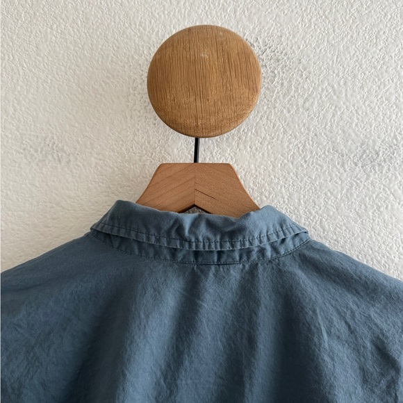 eberjy Blue Button Down Pajama Shirt - Picture 4 of 7